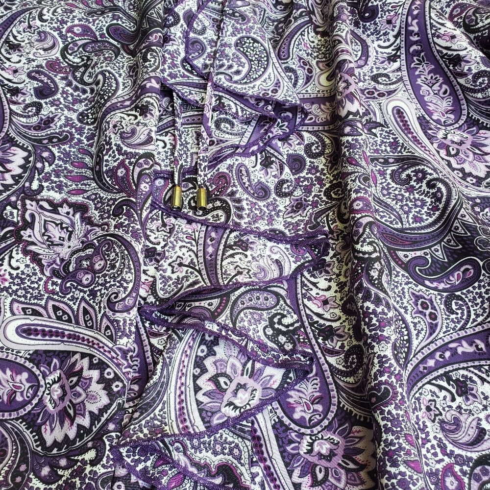 Purple Paisley Women's Top Size XL - Picture 7 of 7